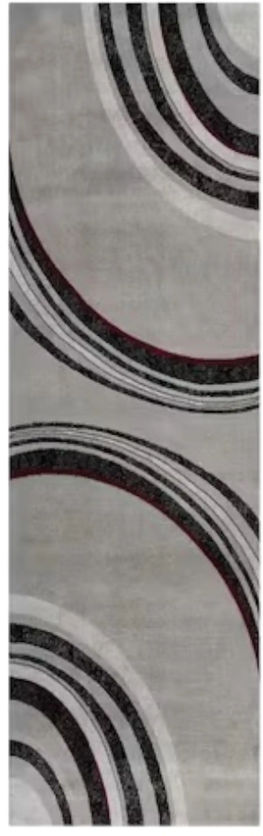 7' Gray And Black Abstract Runner Rug Photo 2