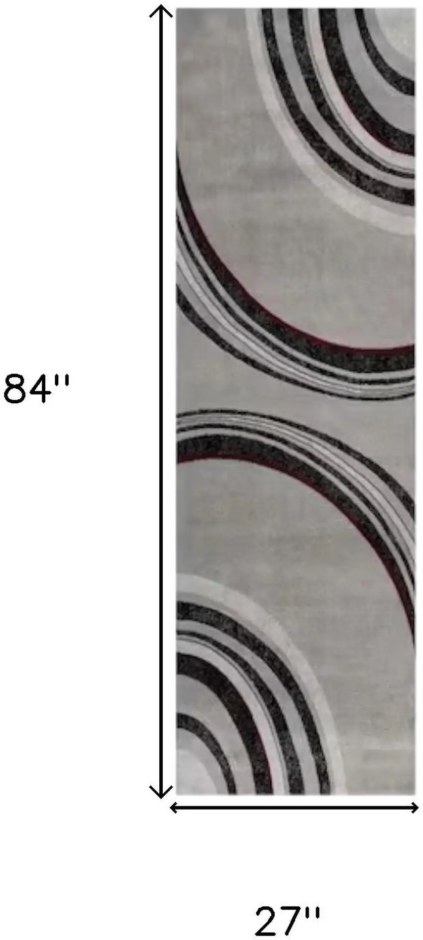7' Gray And Black Abstract Runner Rug Photo 3