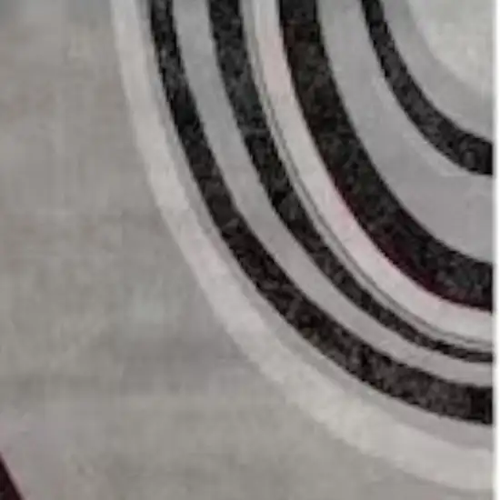 7' Gray And Black Abstract Runner Rug Photo 3