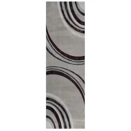 18' Gray And Black Abstract Runner Rug Photo 2