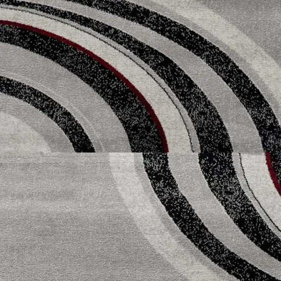 16' Gray And Black Abstract Runner Rug Photo 7