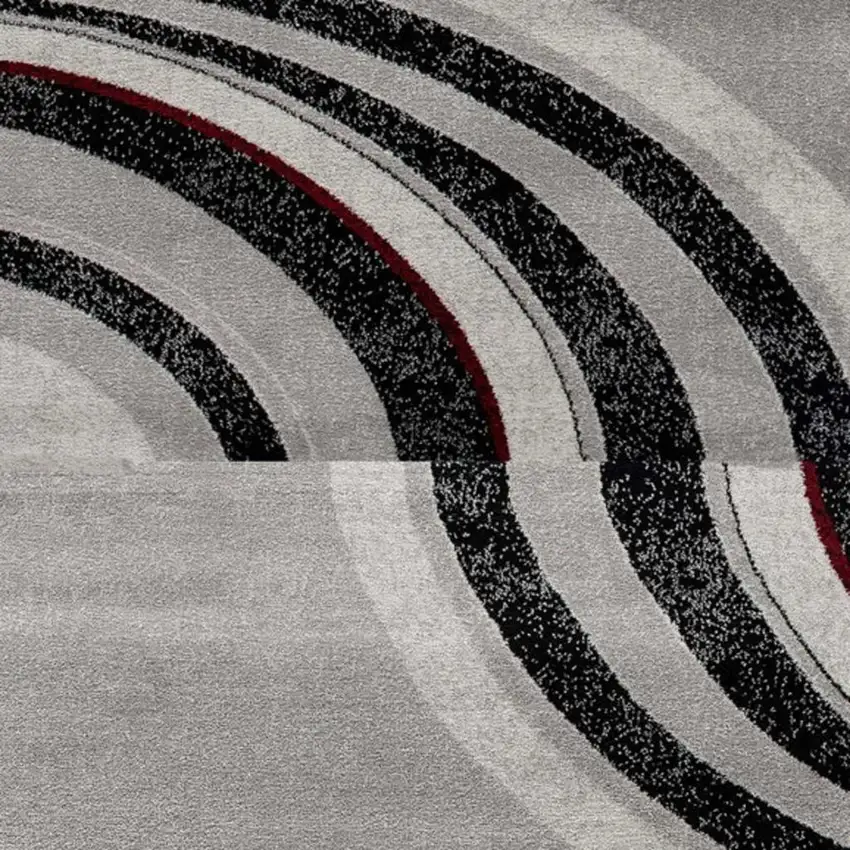 16' Gray And Black Abstract Runner Rug Photo 7