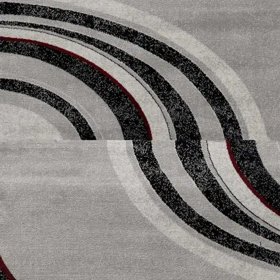 16' Gray And Black Abstract Runner Rug Photo 4