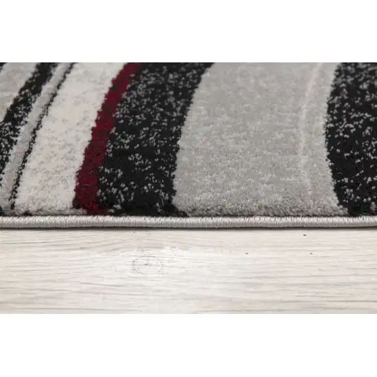11' Gray And Black Abstract Runner Rug Photo 6