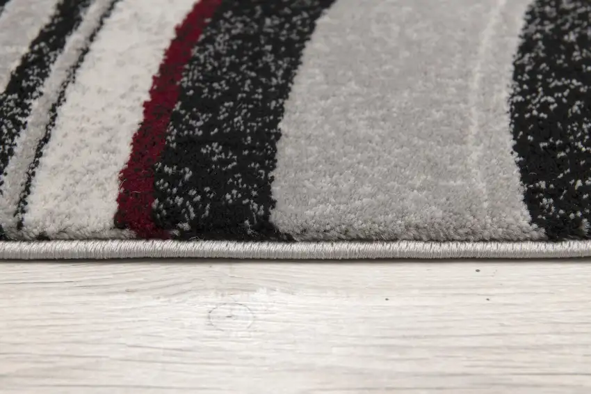 11' Gray And Black Abstract Runner Rug Photo 6