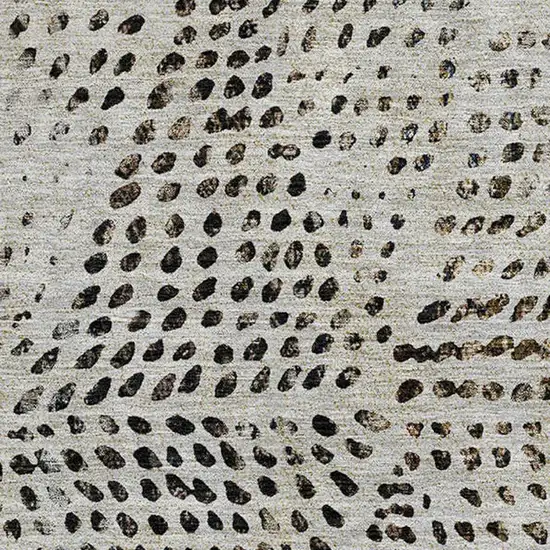 8' Gray And Black Diamond Washable Round Rug With UV Protection Photo 3