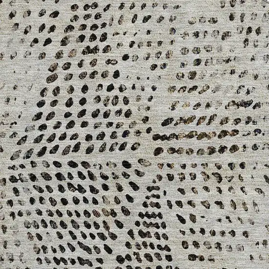 8' Gray And Black Diamond Washable Round Rug With UV Protection Photo 4