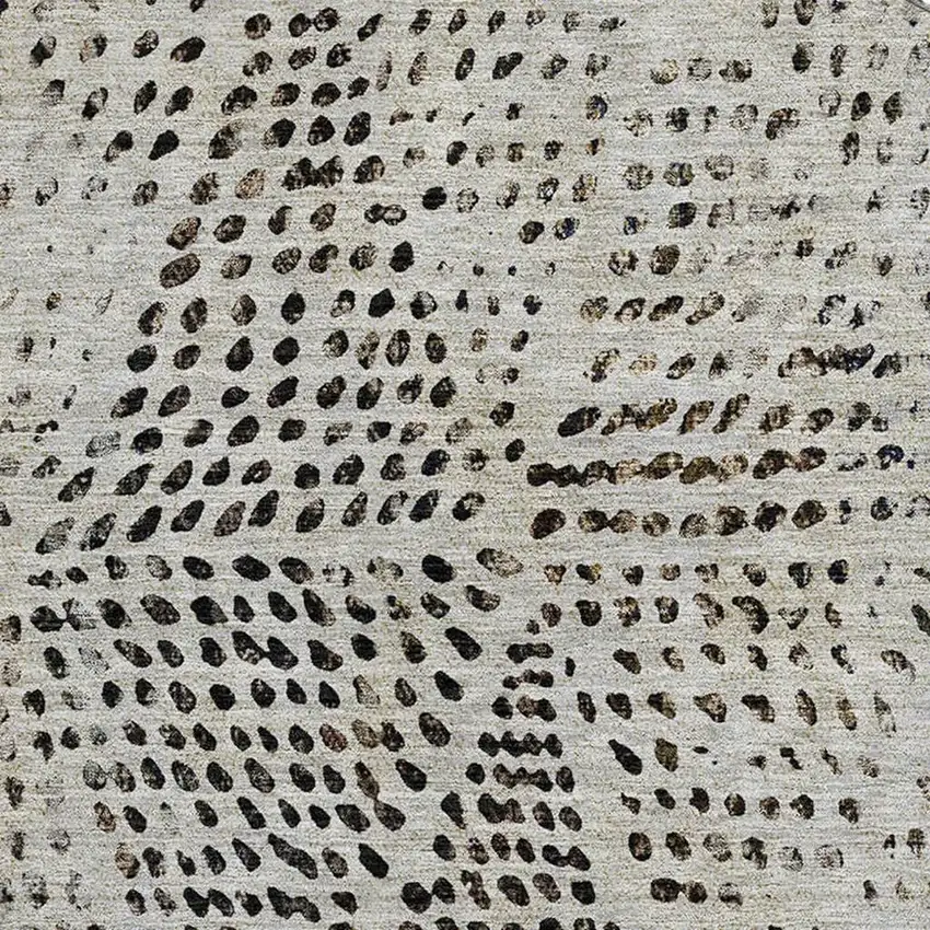 8' Gray And Black Diamond Washable Round Rug With UV Protection Photo 4