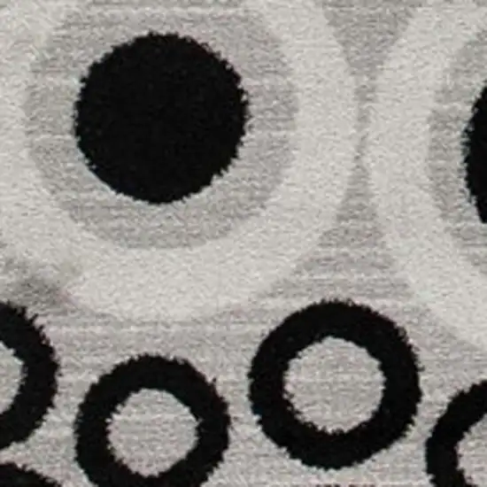 6' Gray And Black Geometric Runner Rug Photo 5