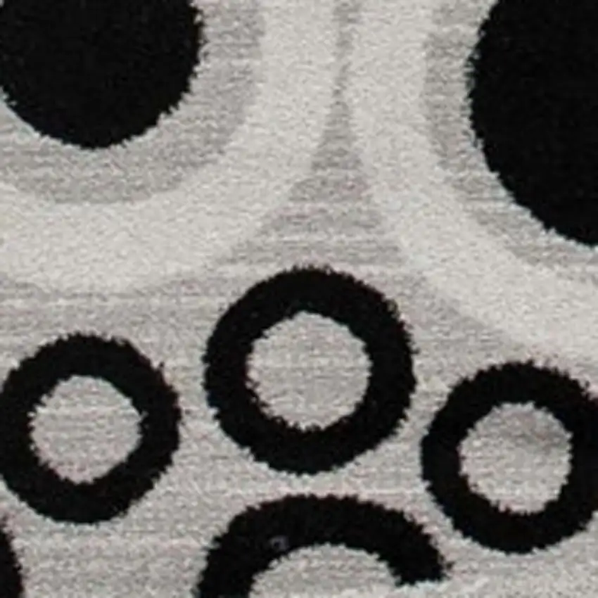 12' Gray And Black Geometric Runner Rug Photo 9