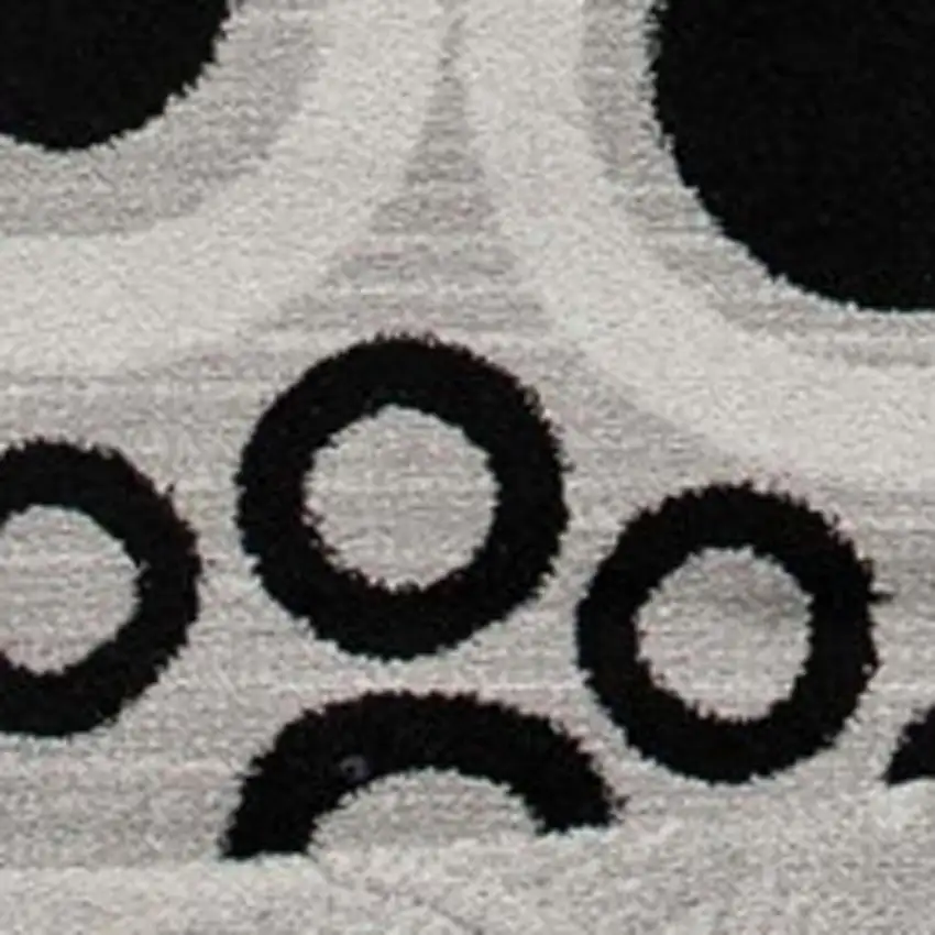 18' Gray And Black Geometric Runner Rug Photo 4