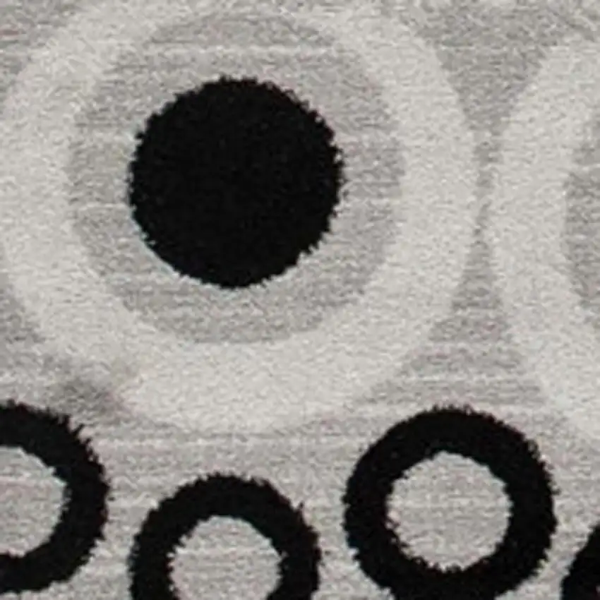 18' Gray And Black Geometric Runner Rug Photo 5