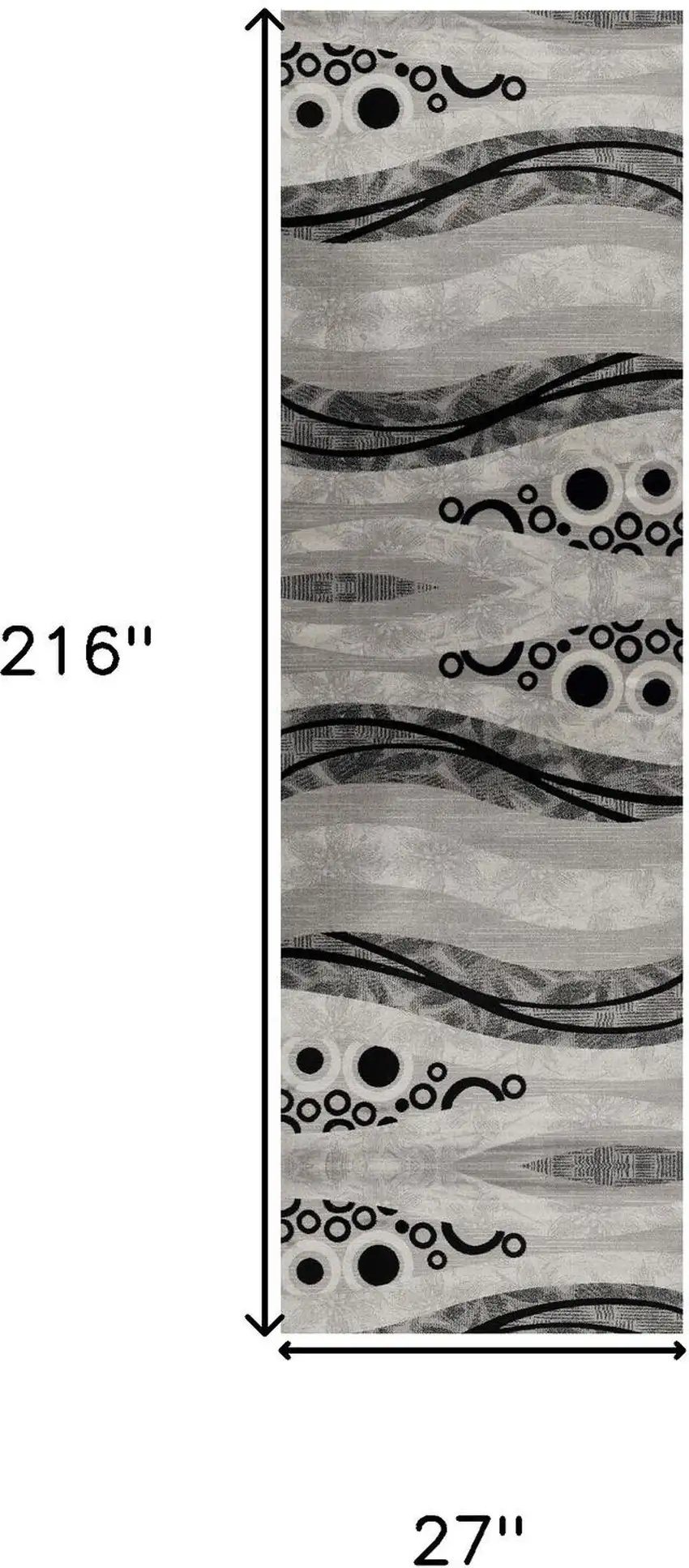 18' Gray And Black Geometric Runner Rug Photo 3