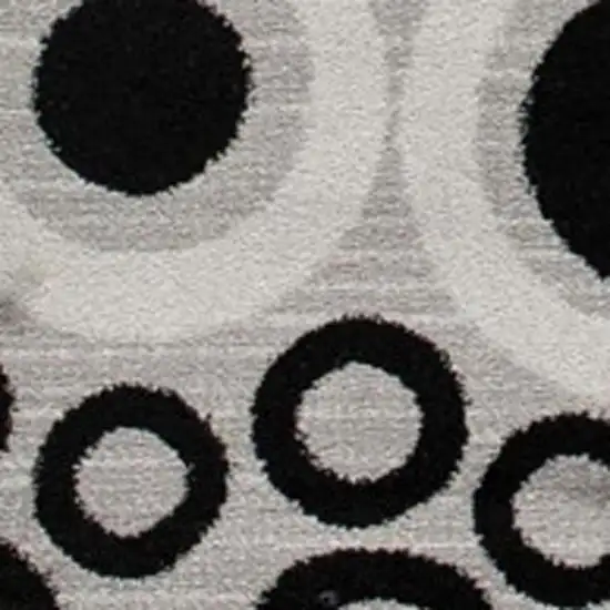 16' Gray And Black Geometric Runner Rug Photo 4