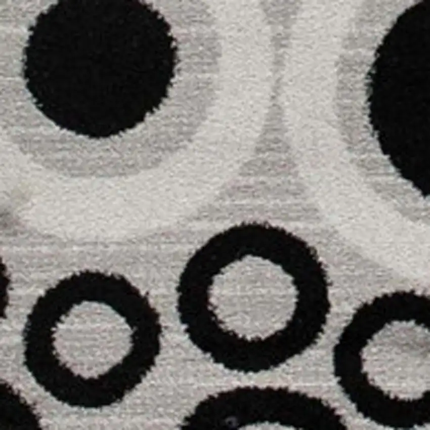 16' Gray And Black Geometric Runner Rug Photo 4