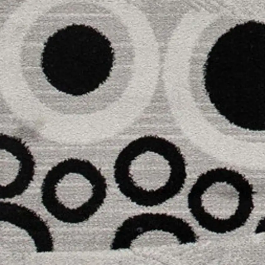 16' Gray And Black Geometric Runner Rug Photo 8