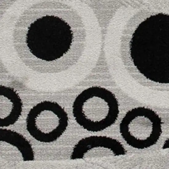 14' Gray And Black Geometric Runner Rug Photo 5