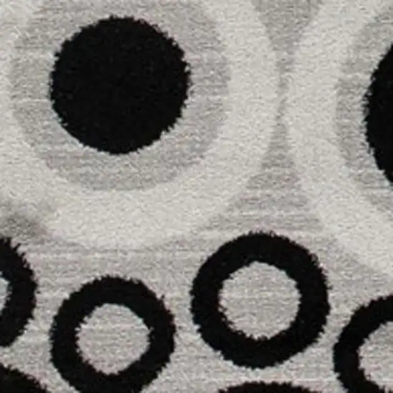 14' Gray And Black Geometric Runner Rug Photo 4