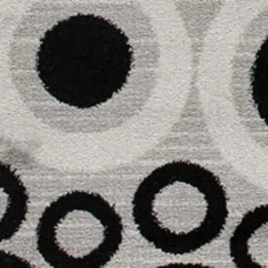 11' Gray And Black Geometric Runner Rug Photo 3