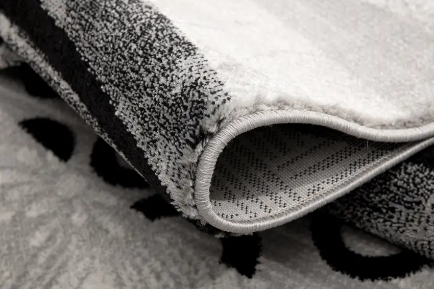 11' Gray And Black Geometric Runner Rug Photo 6