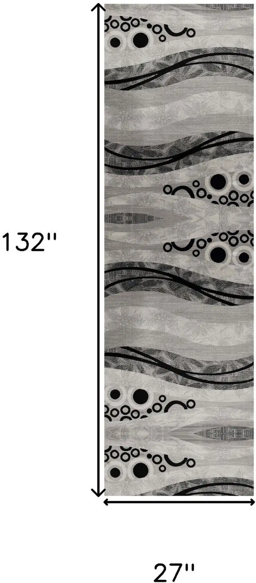 11' Gray And Black Geometric Runner Rug Photo 3