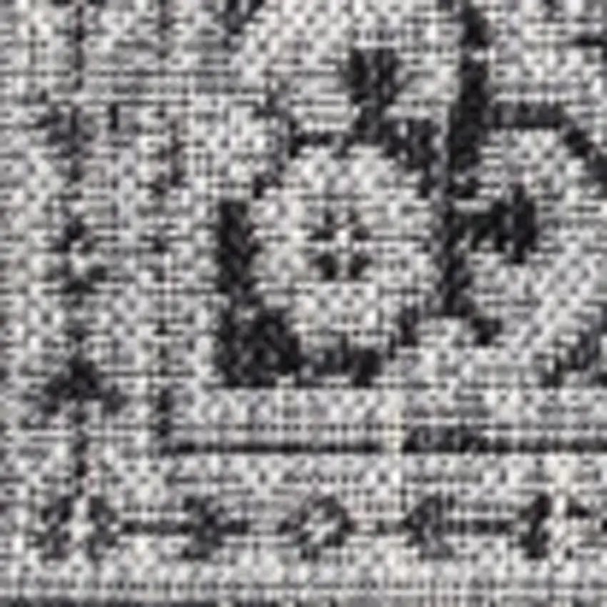 4' Gray And Black Square Medallion Indoor Outdoor Area Rug Photo 3