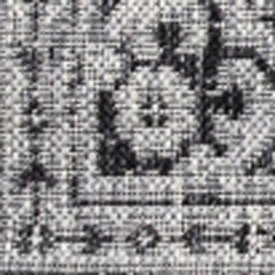 8' Gray And Black Square Medallion Indoor Outdoor Area Rug Photo 3