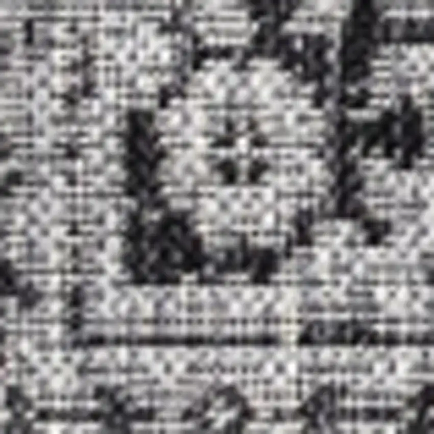 8' Gray And Black Square Medallion Indoor Outdoor Area Rug Photo 2