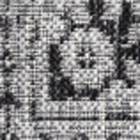 9' Gray And Black Square Medallion Indoor Outdoor Area Rug Photo 2