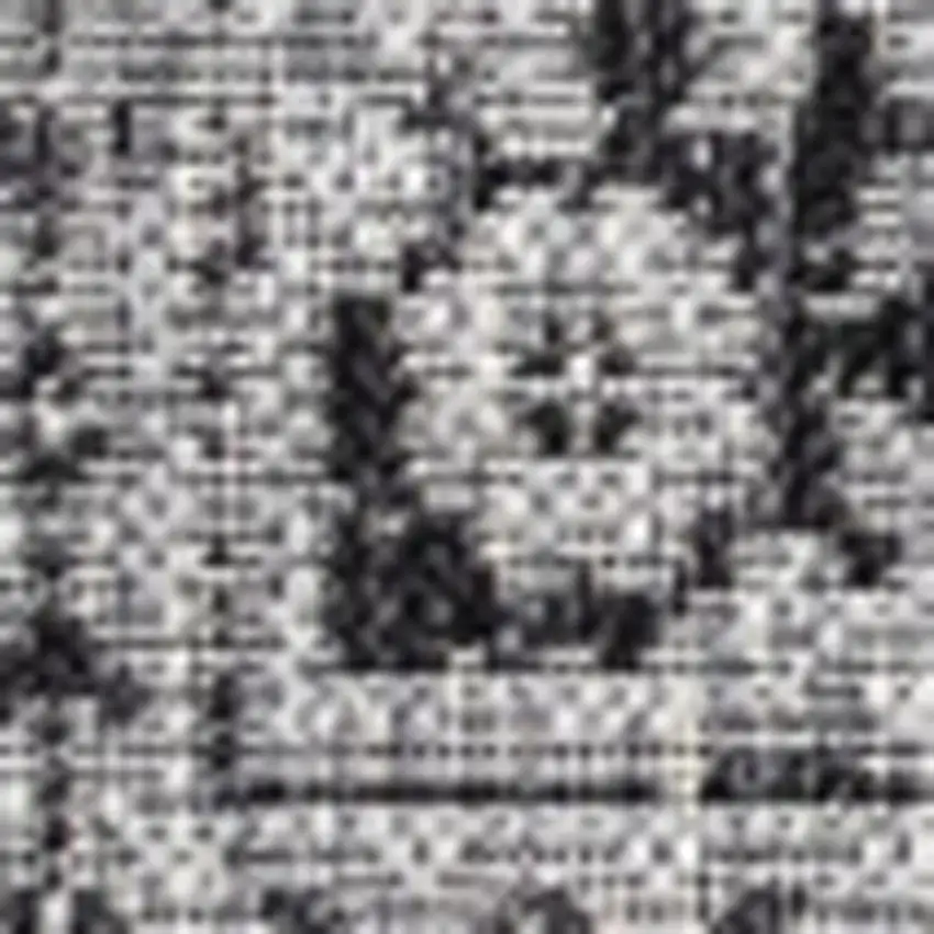 9' Gray And Black Square Medallion Indoor Outdoor Area Rug Photo 2