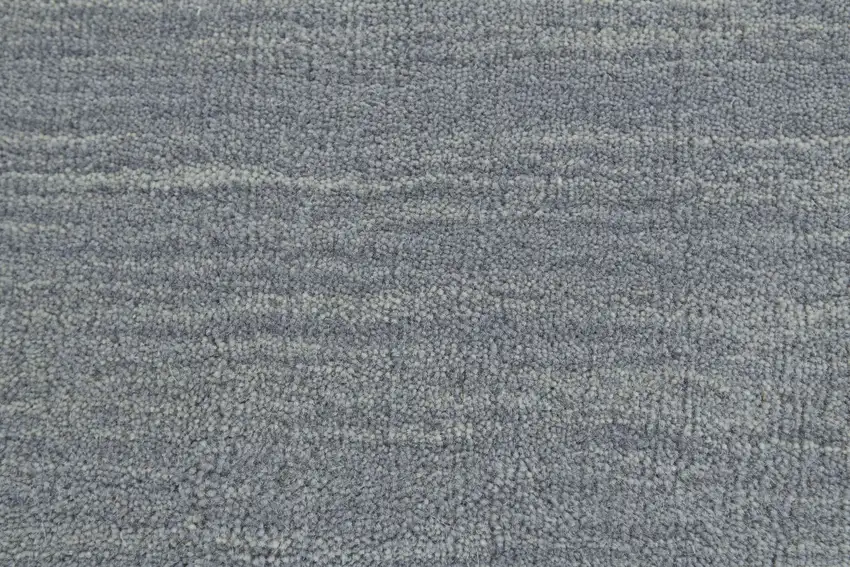 8' Gray And Blue Round Wool Hand Woven Stain Resistant Area Rug Photo 3