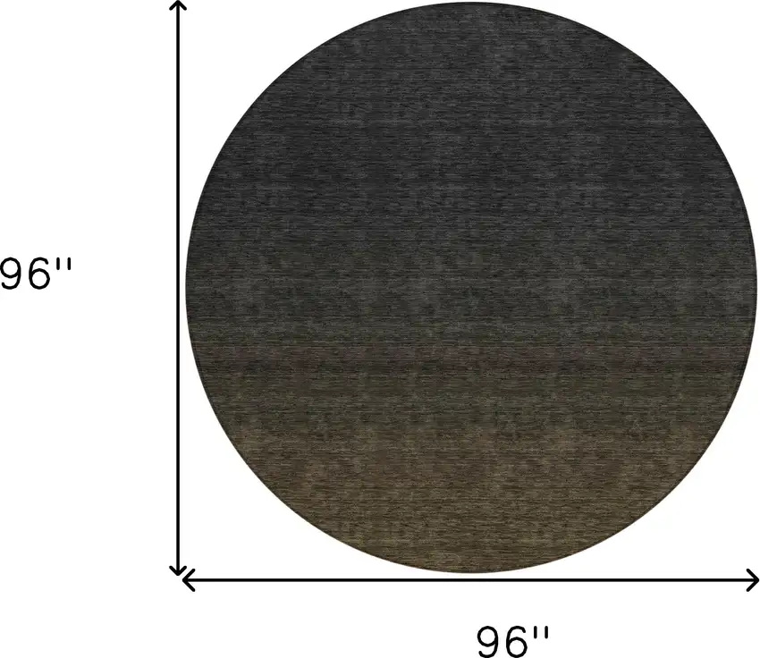 8' Gray And Brown Round Abstract Washable Indoor Outdoor Area Rug Photo 3