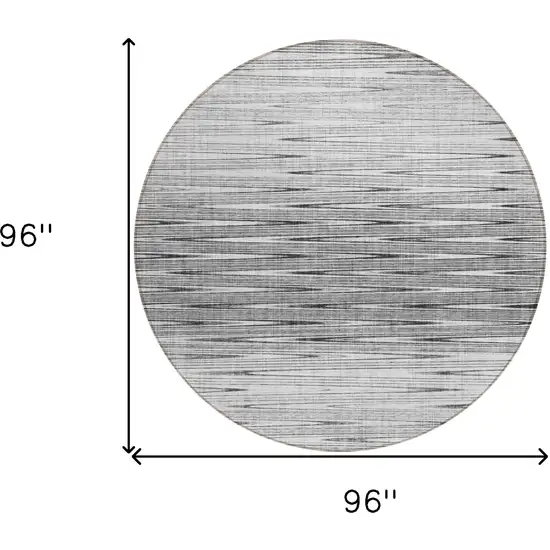 8' Gray And Charcoal Round Abstract Washable Indoor Outdoor Area Rug Photo 3