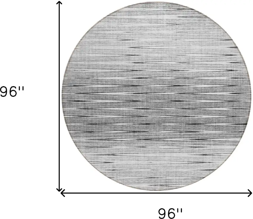 8' Gray And Charcoal Round Abstract Washable Indoor Outdoor Area Rug Photo 3