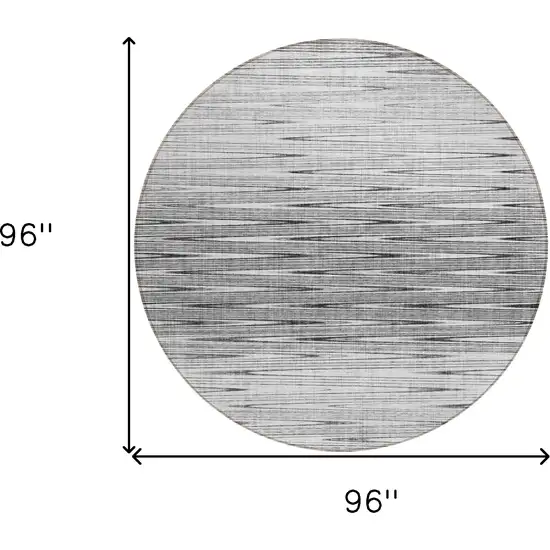 8' Gray And Charcoal Round Abstract Washable Indoor Outdoor Area Rug Photo 3