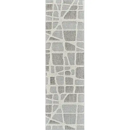 8' Gray And Cream Abstract Area Rug Photo 3
