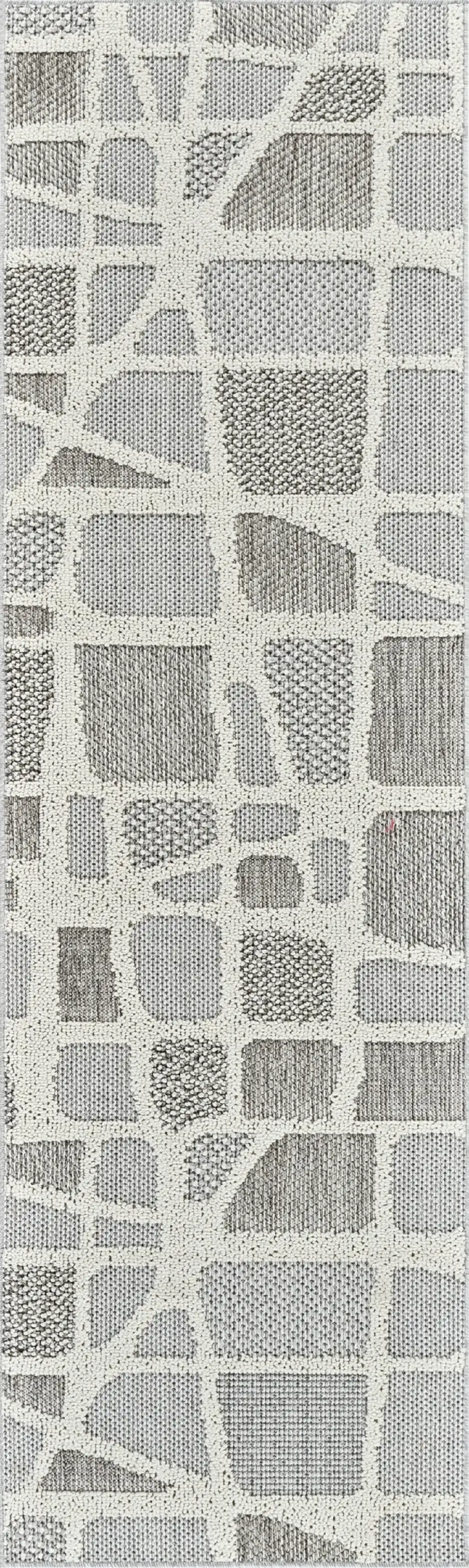 8' Gray And Cream Abstract Area Rug Photo 3