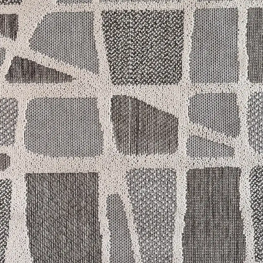 8' Gray And Cream Abstract Area Rug Photo 2