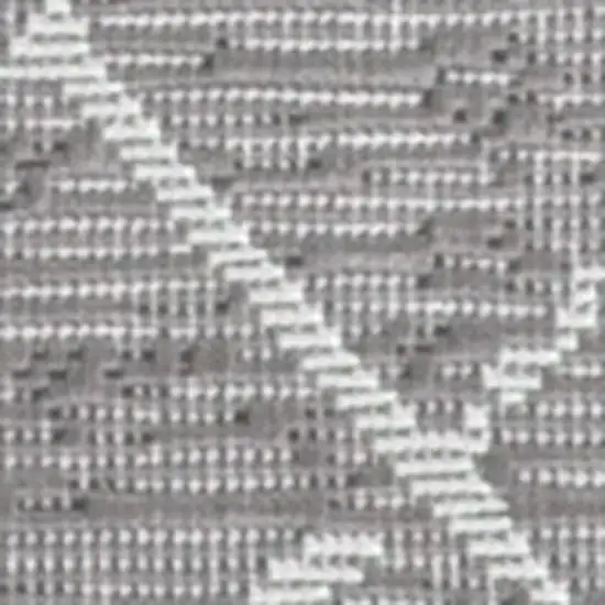 10' Gray And Cream Moroccan Indoor Outdoor Runner Rug Photo 5