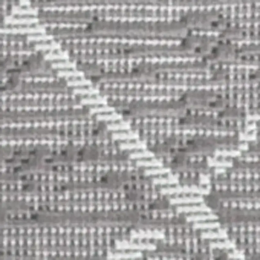 8' Gray And Cream Moroccan Indoor Outdoor Runner Rug Photo 5