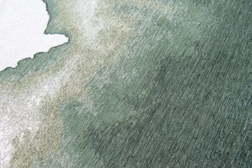 5' Gray And Green Abstract Washable Round Rug Photo 8