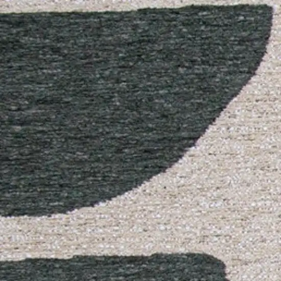 10' Gray And Green Geometric Washable Runner Rug Photo 3
