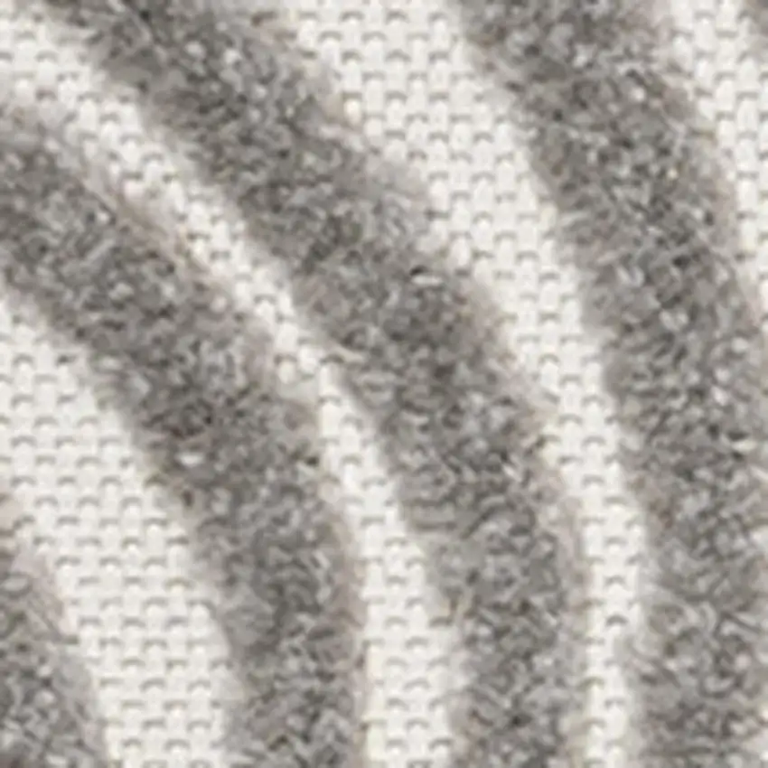 10' Gray And Ivory Abstract Indoor Outdoor Runner Rug Photo 2