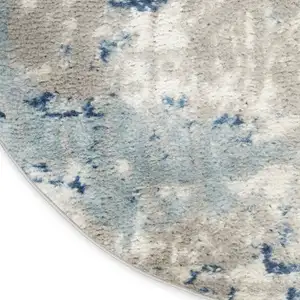 Photo of 10' Gray And Ivory Abstract Round Rug