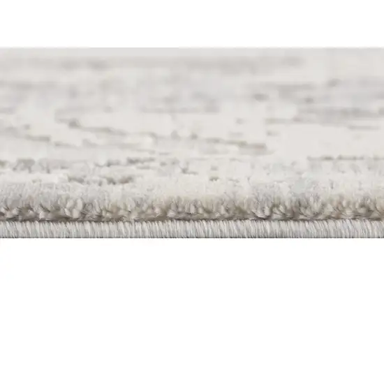 13' Gray And Ivory Abstract Runner Rug Photo 2