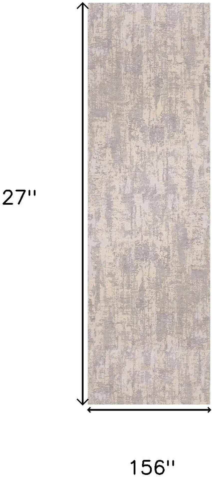 13' Gray And Ivory Abstract Runner Rug Photo 6
