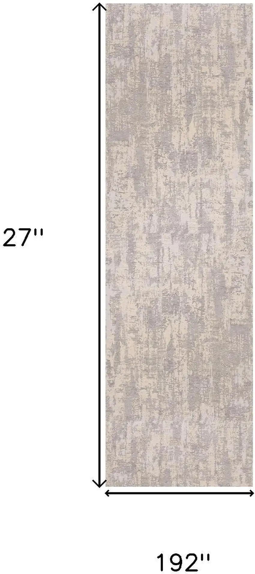 15' Gray And Ivory Abstract Runner Rug Photo 6