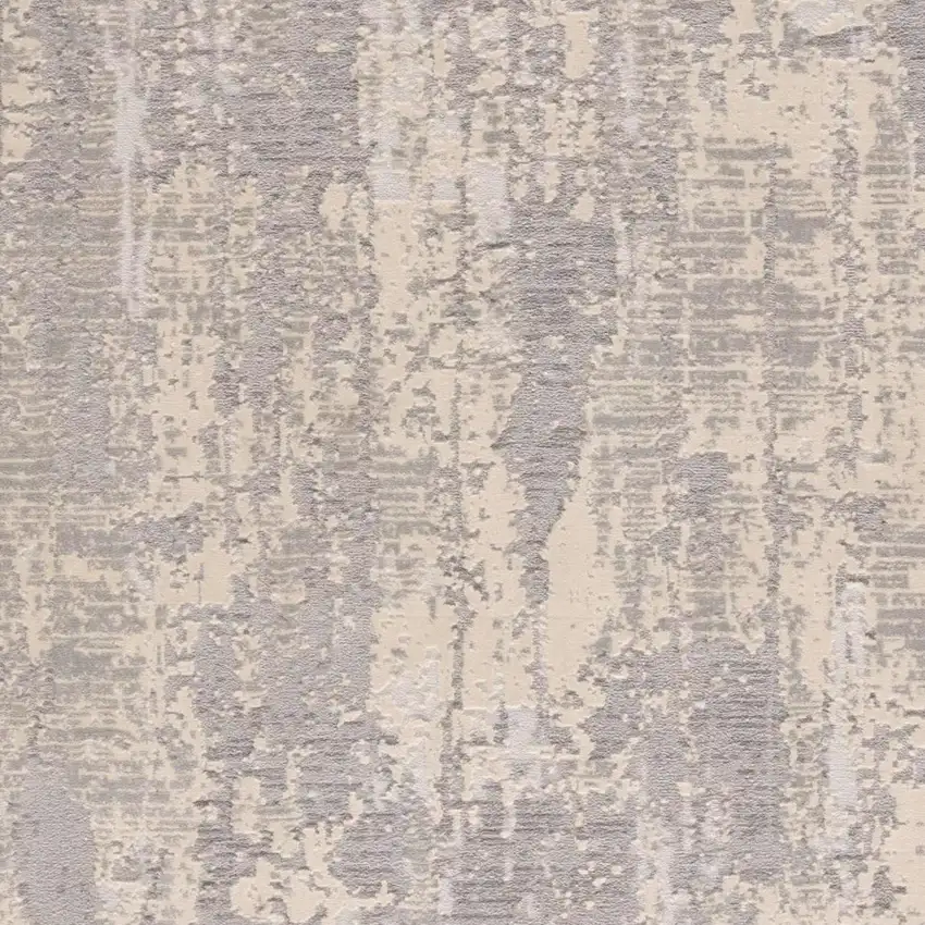 18' Gray And Ivory Abstract Runner Rug Photo 3