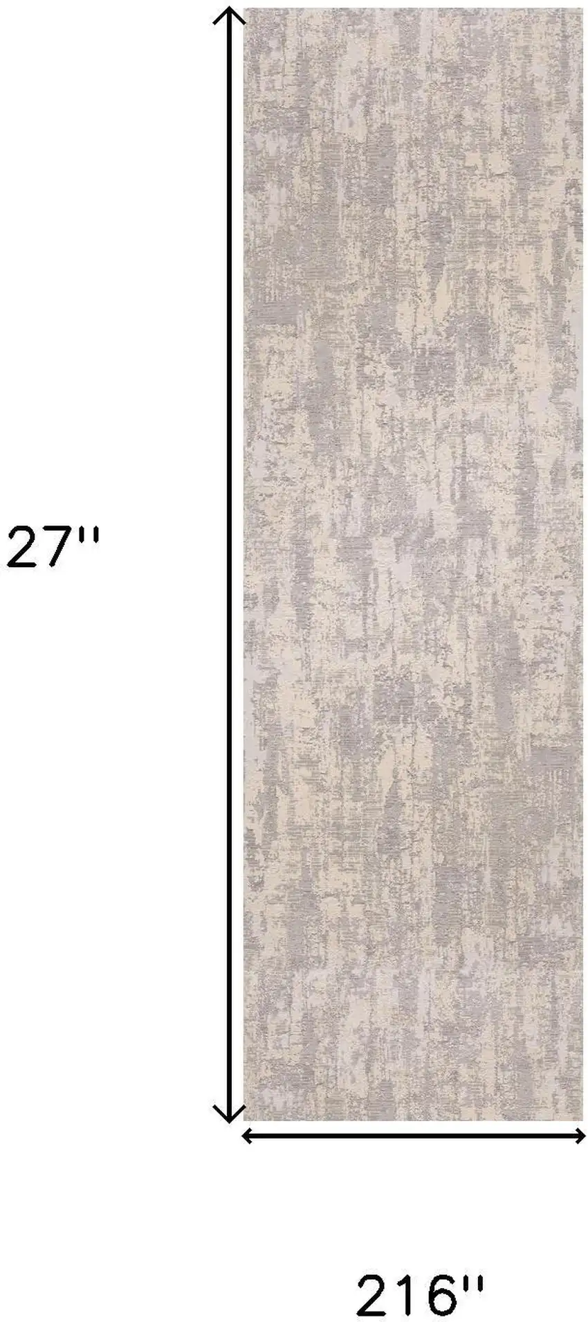 18' Gray And Ivory Abstract Runner Rug Photo 6