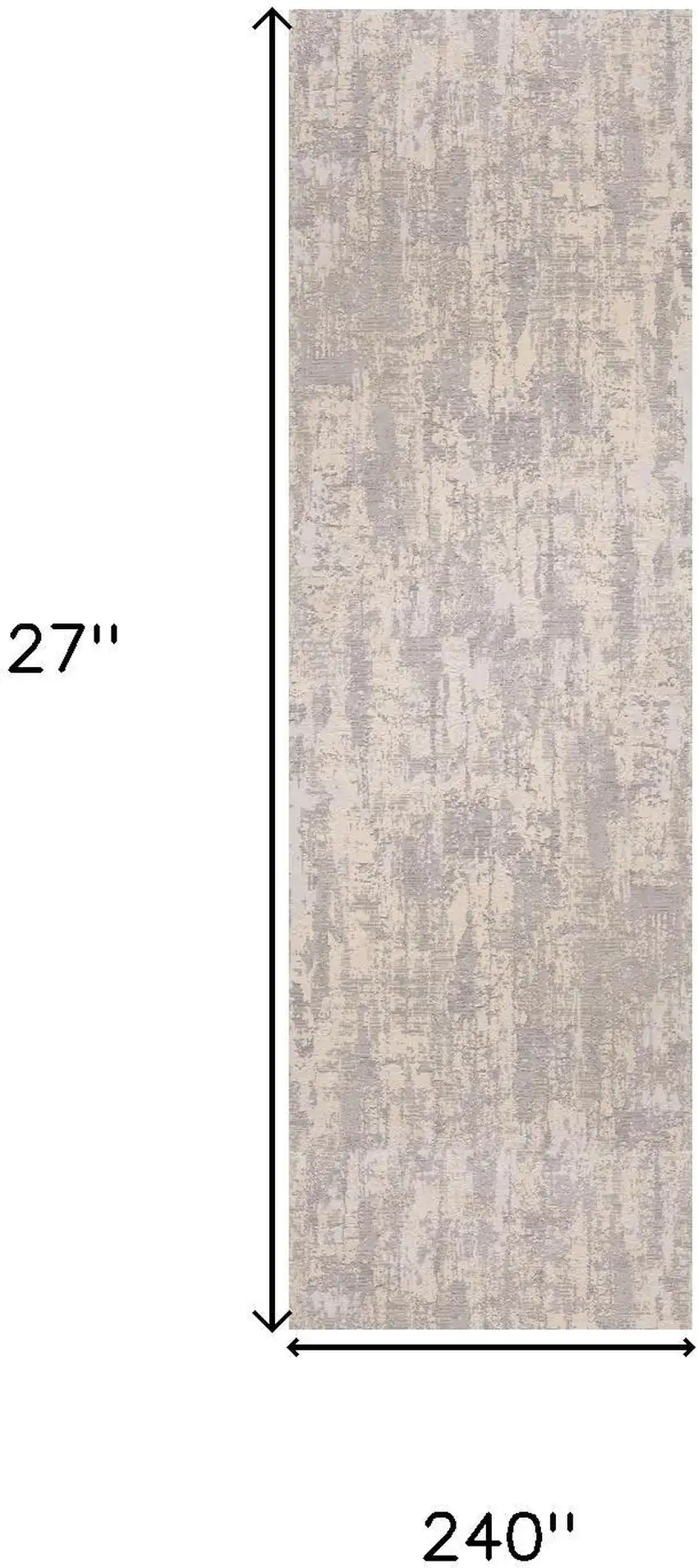 20' Gray And Ivory Abstract Runner Rug Photo 6